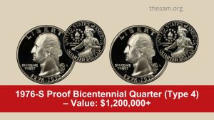 1976-S Proof Bicentennial Quarter (Type 4) – Value: $1,200,000+