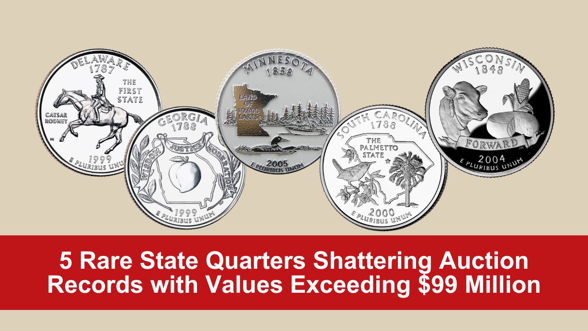 5 Rare State Quarters Shattering Auction Records with Values Exceeding $99 Million